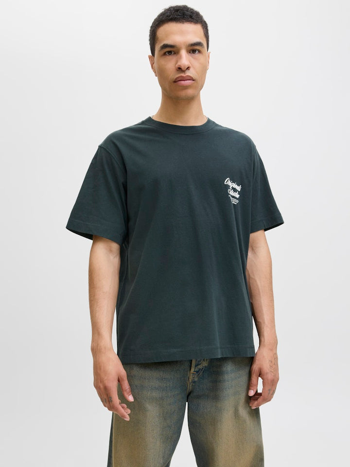 Jornorrebro Typo Tee Ss Crew Neck Noos - Donkergroen