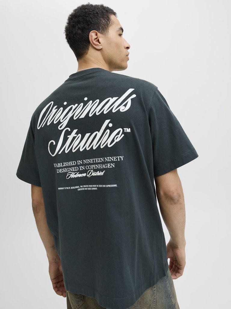 Jornorrebro Typo Tee Ss Crew Neck Noos - Donkergroen