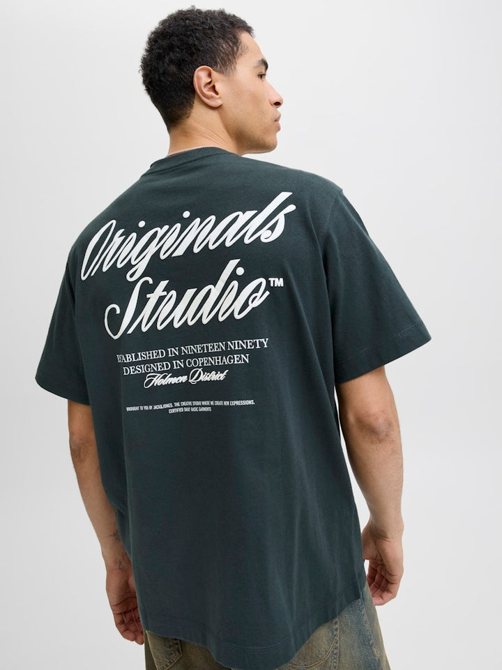 Jornorrebro Typo Tee Ss Crew Neck Noos - Donkergroen