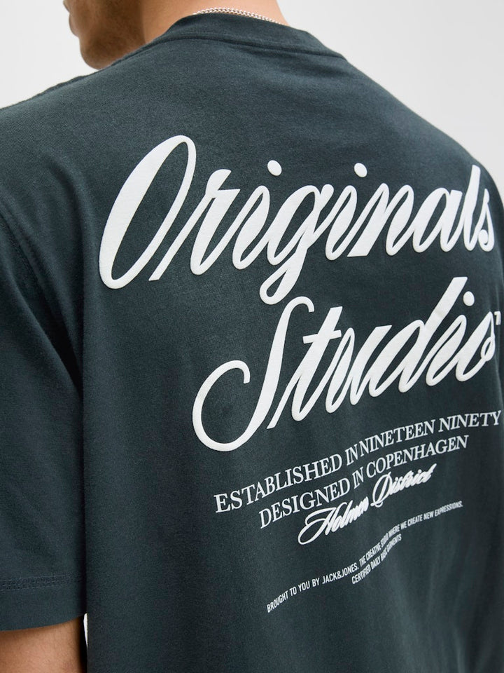 Jornorrebro Typo Tee Ss Crew Neck Noos - Donkergroen