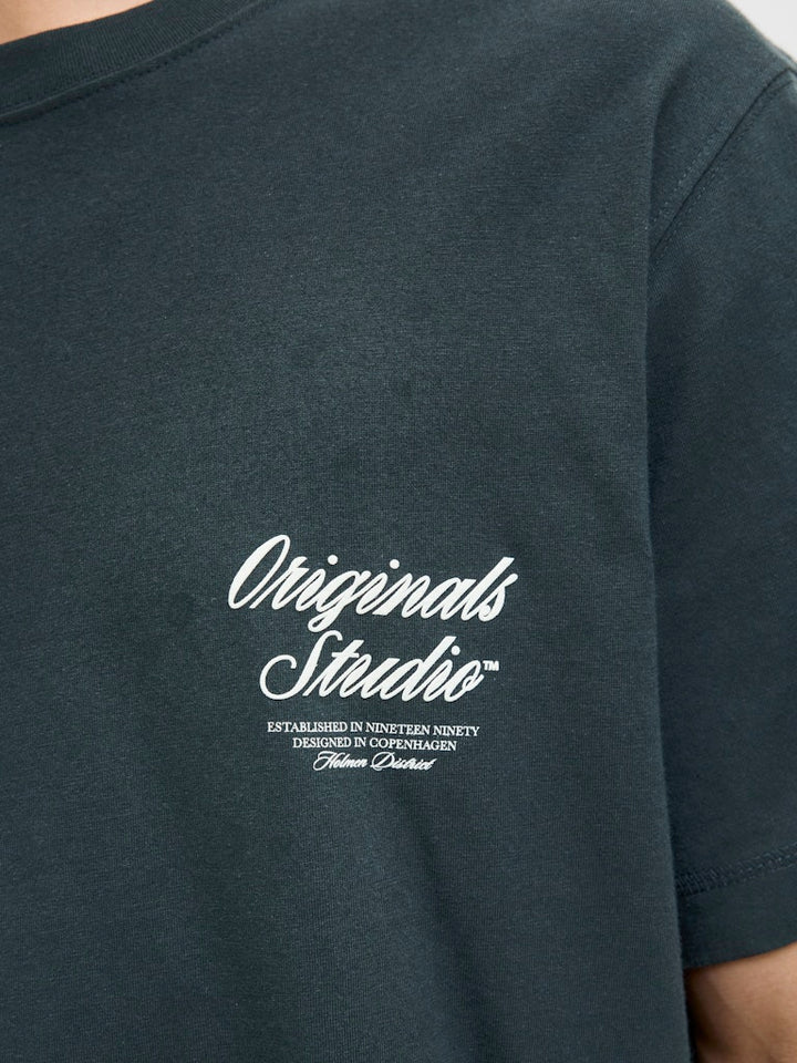 Jornorrebro Typo Tee Ss Crew Neck Noos - Donkergroen