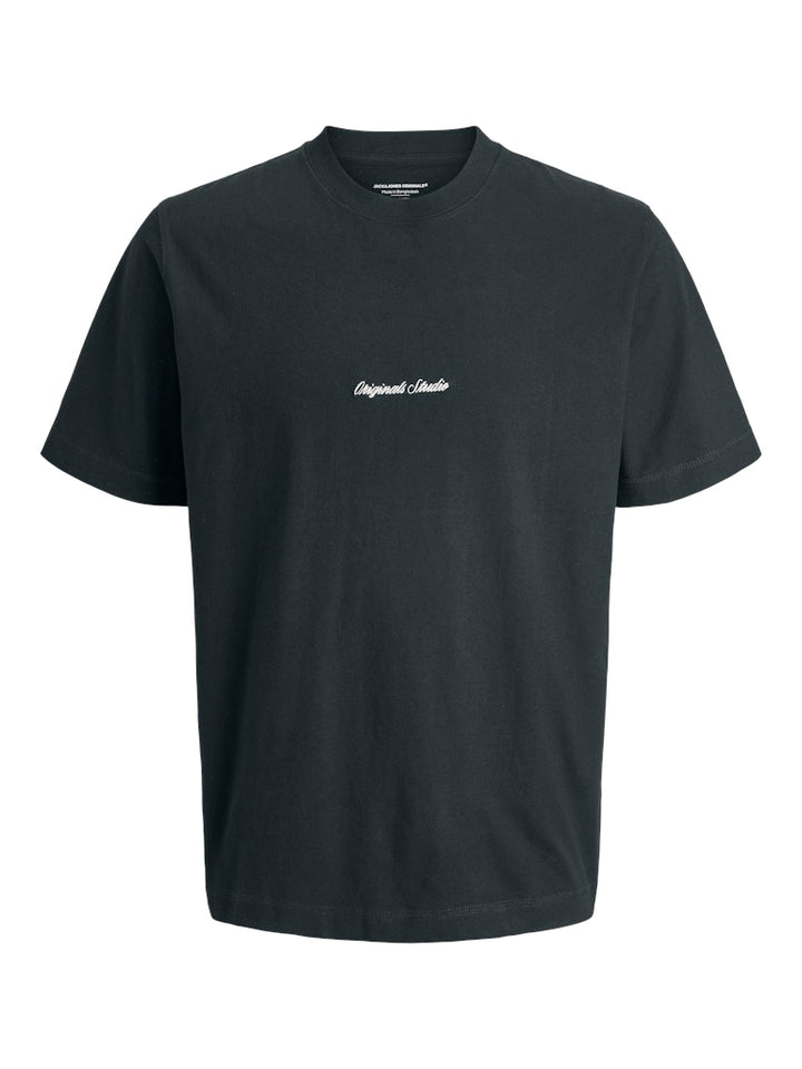 Jornorrebro Emb Tee Ss Crew Neck Noos - Donkergroen