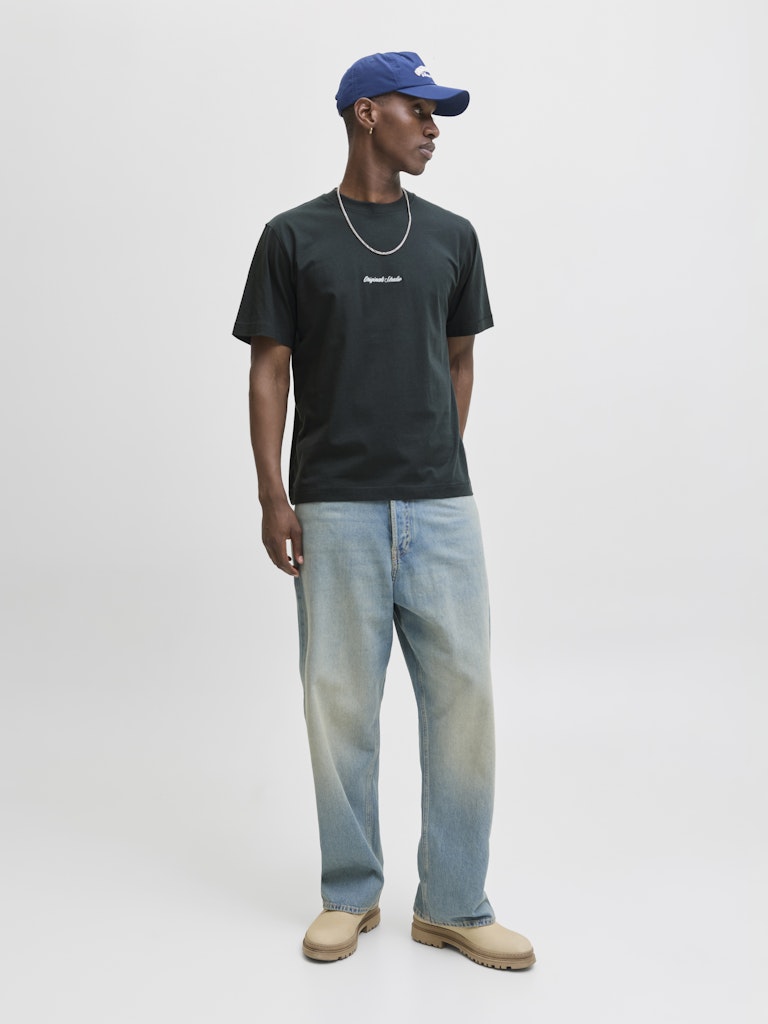 Jornorrebro Emb Tee Ss Crew Neck Noos - Donkergroen