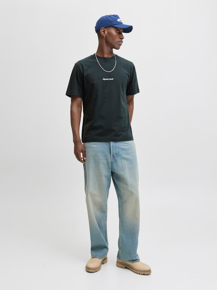 Jornorrebro Emb Tee Ss Crew Neck Noos - Donkergroen
