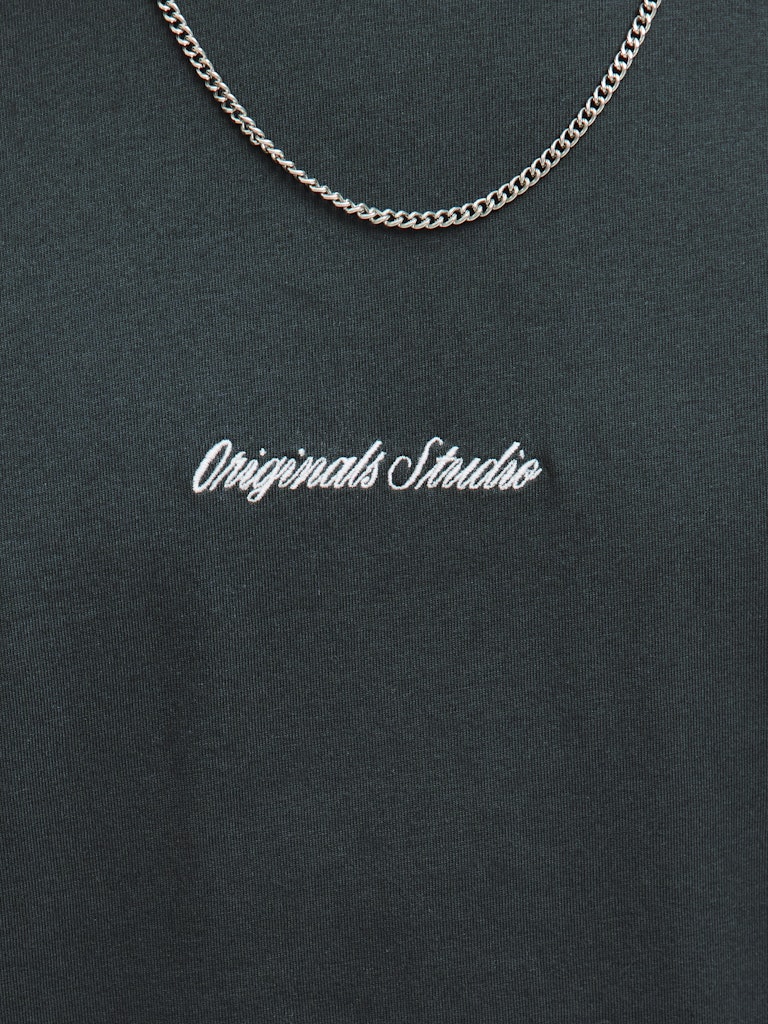 Jornorrebro Emb Tee Ss Crew Neck Noos - Donkergroen