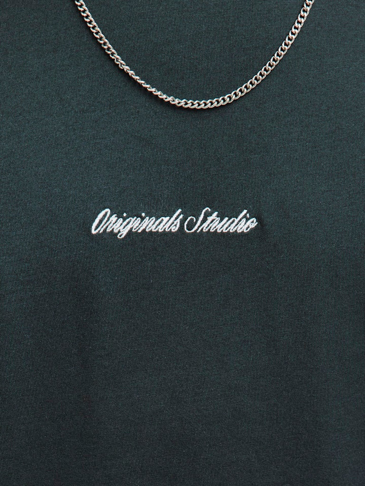 Jornorrebro Emb Tee Ss Crew Neck Noos - Donkergroen