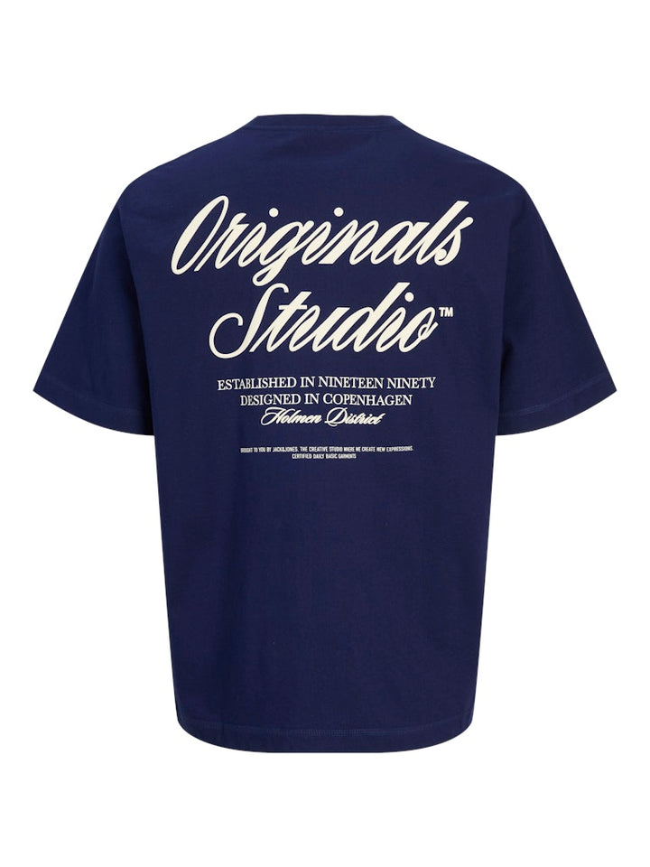 Jornorrebro Typo Tee Ss Crew Neck Noos - Blauw