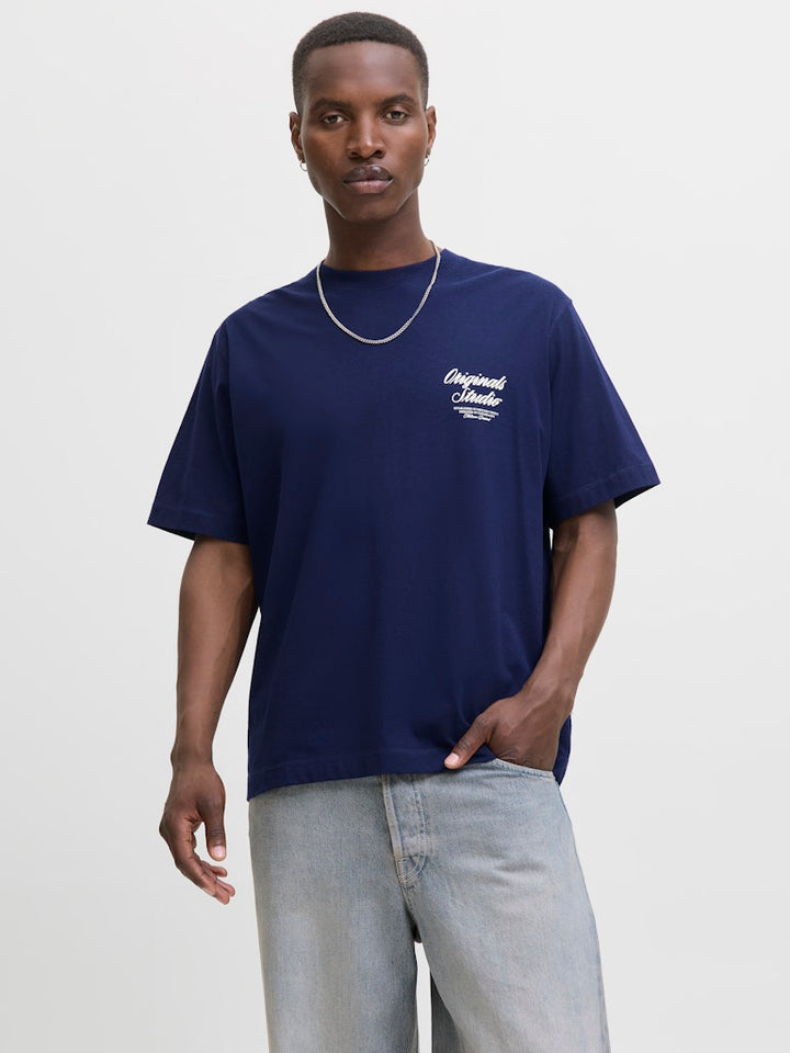 Jornorrebro Typo Tee Ss Crew Neck Noos - Blauw