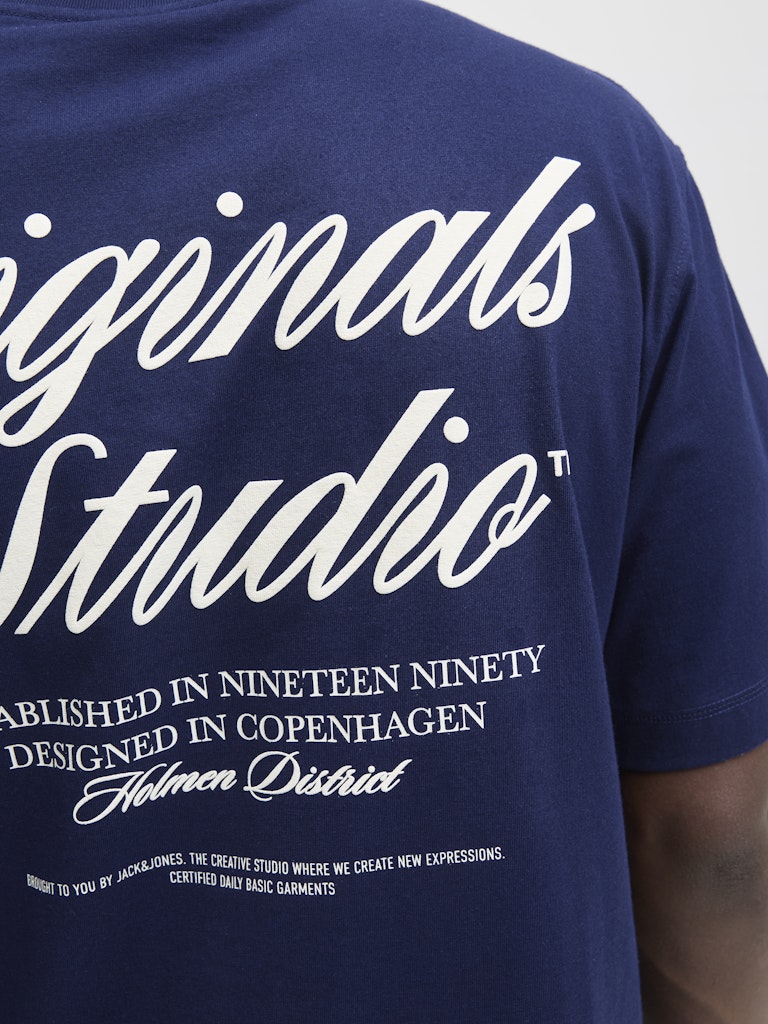 Jornorrebro Typo Tee Ss Crew Neck Noos - Blauw