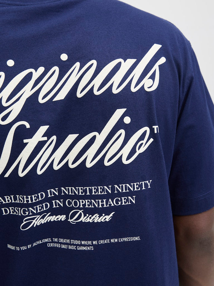 Jornorrebro Typo Tee Ss Crew Neck Noos - Blauw