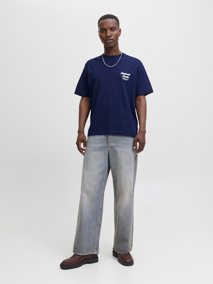 Jornorrebro Typo Tee Ss Crew Neck Noos - Blauw