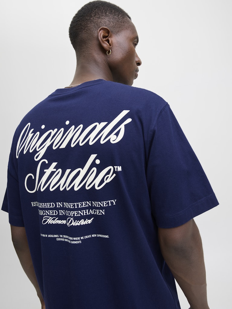 Jornorrebro Typo Tee Ss Crew Neck Noos - Blauw