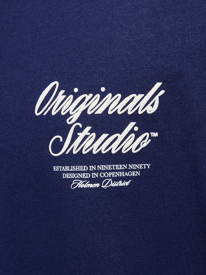 Jornorrebro Typo Tee Ss Crew Neck Noos - Blauw