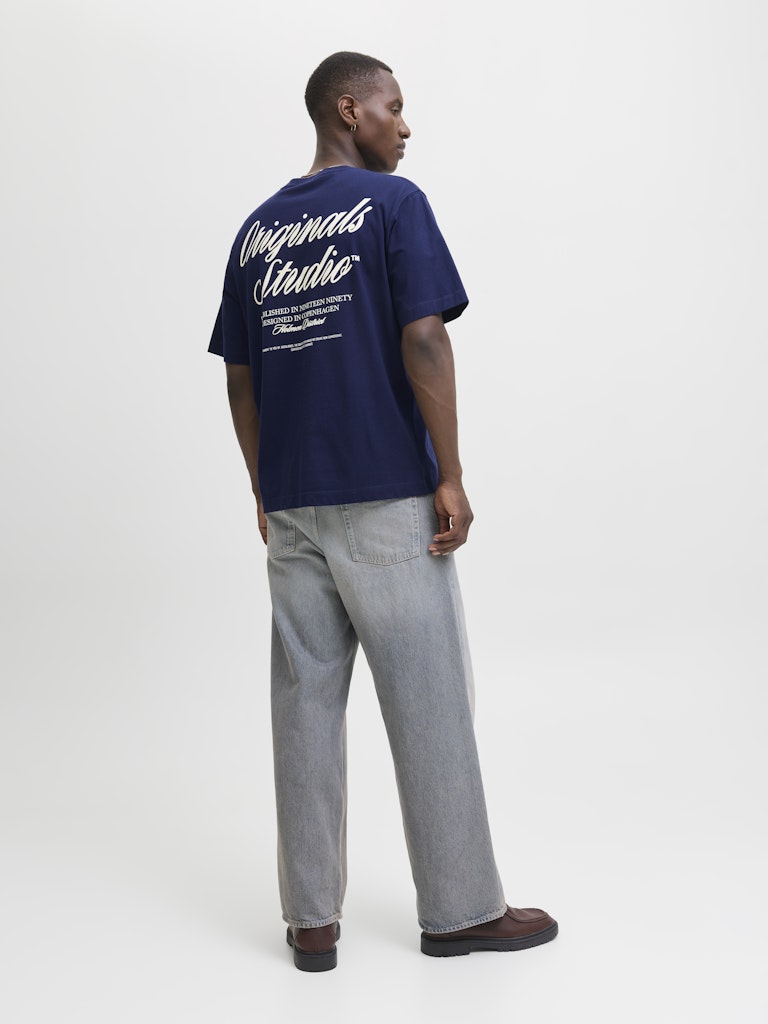 Jornorrebro Typo Tee Ss Crew Neck Noos - Blauw