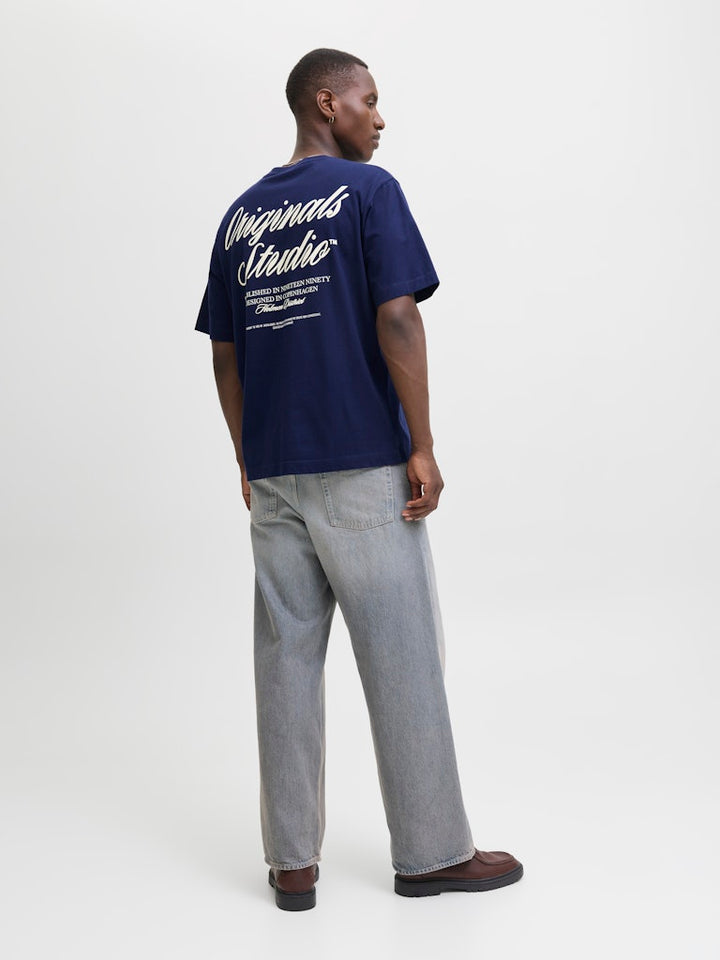 Jornorrebro Typo Tee Ss Crew Neck Noos - Blauw
