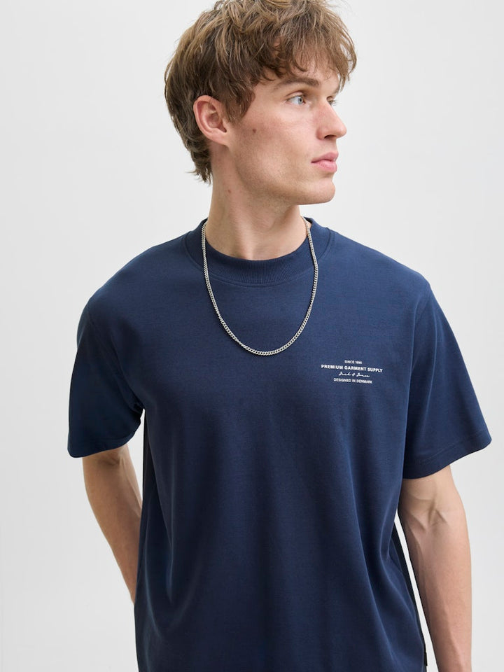 Jprblachad Branding Ss Crew Neck Tee Sn - Navy