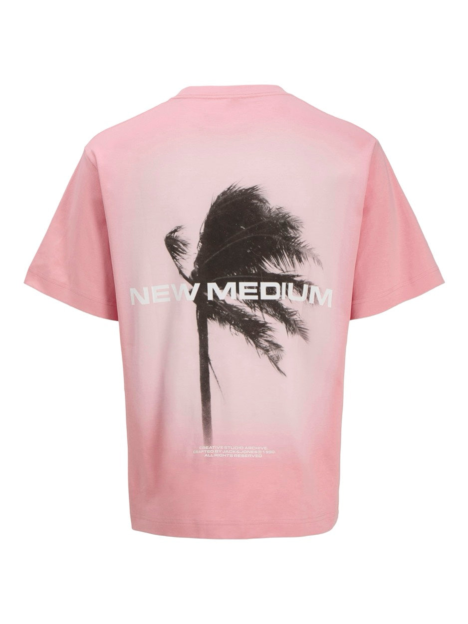 Jcosago Photo Back Tee Ss Crew Neck - Roze