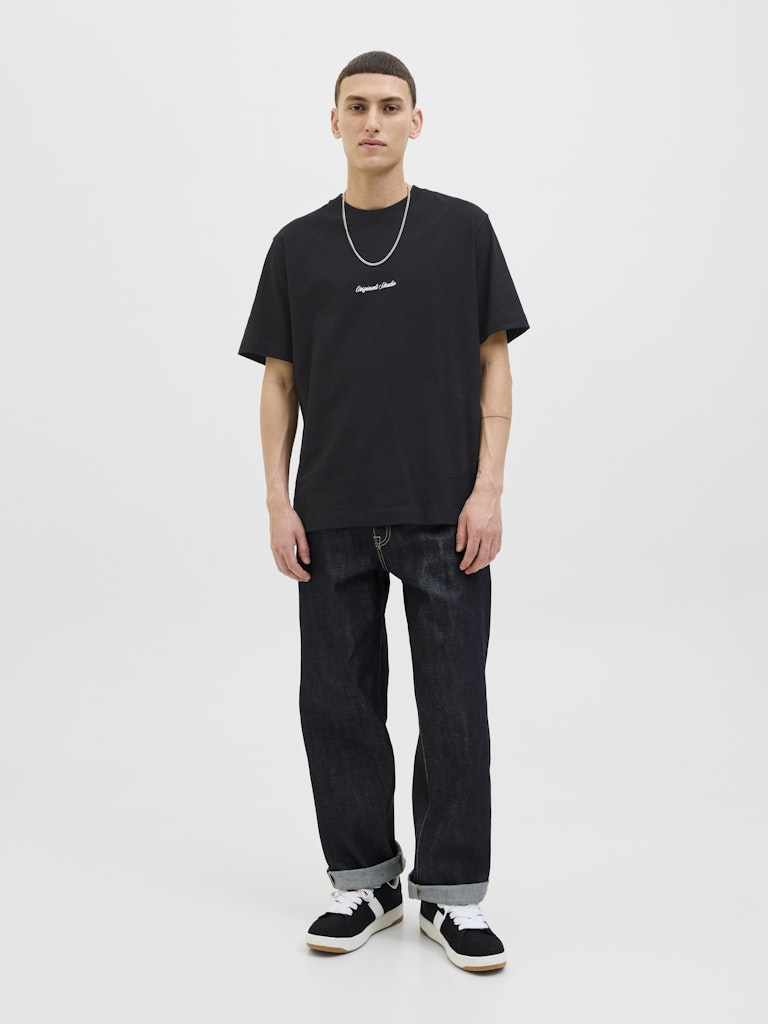 Jornorrebro Emb Tee Ss Crew Neck Noos - Zwart