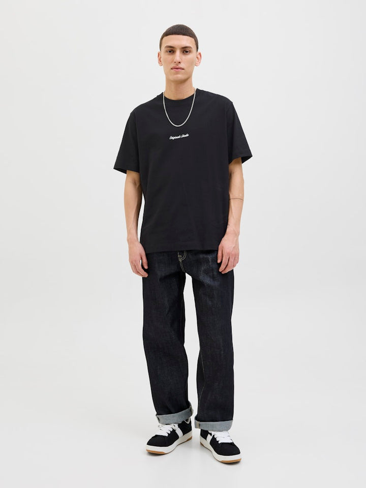 Jornorrebro Emb Tee Ss Crew Neck Noos - Zwart