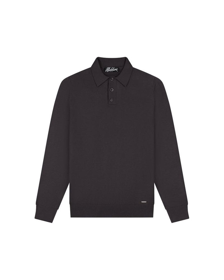 Knitted Long Sleeve Polo - Bruin