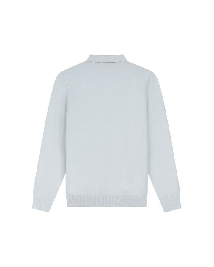 Knitted Long Sleeve Polo - Lichtgrijs