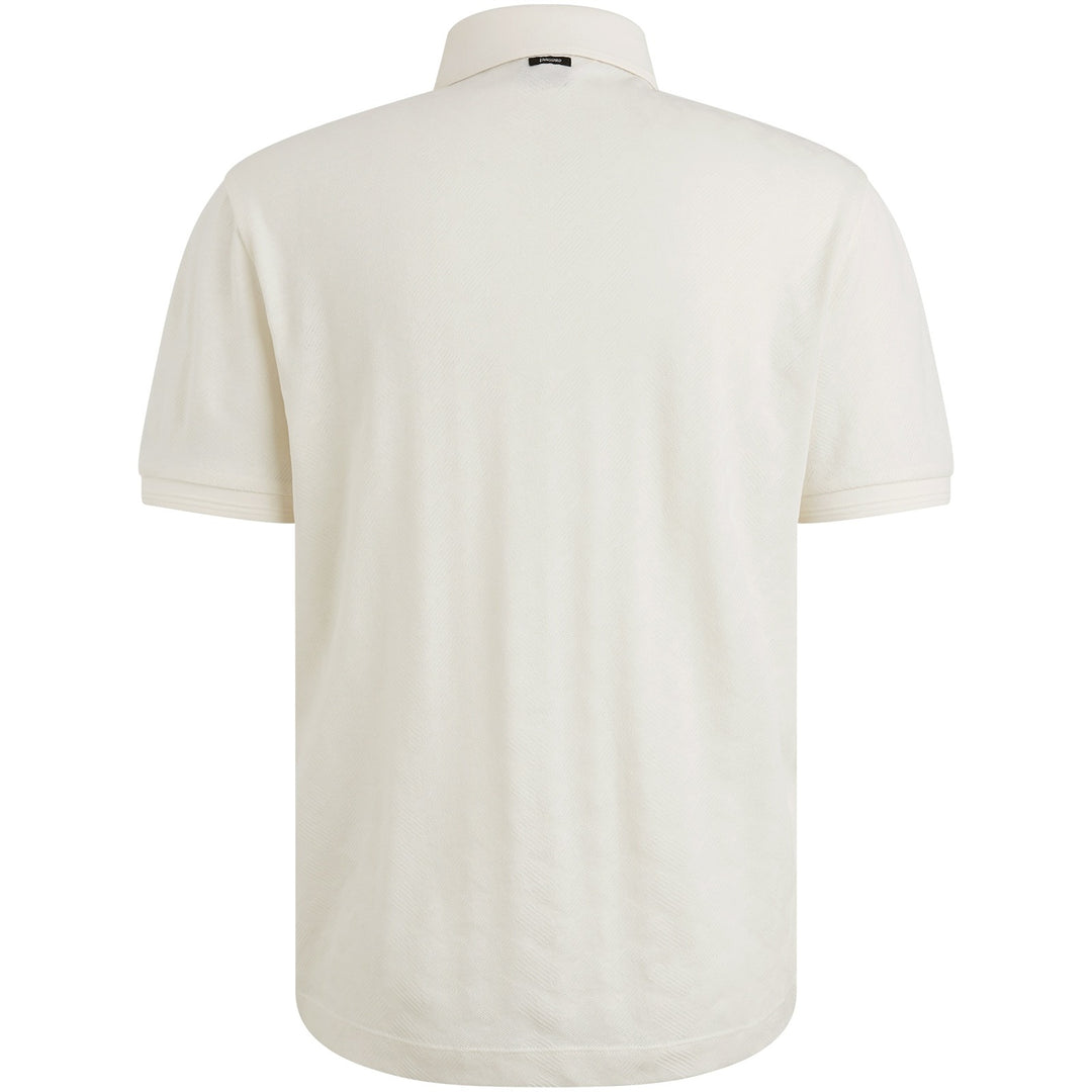 Short Sleeve Polo Jacquard Merceri - Off-white