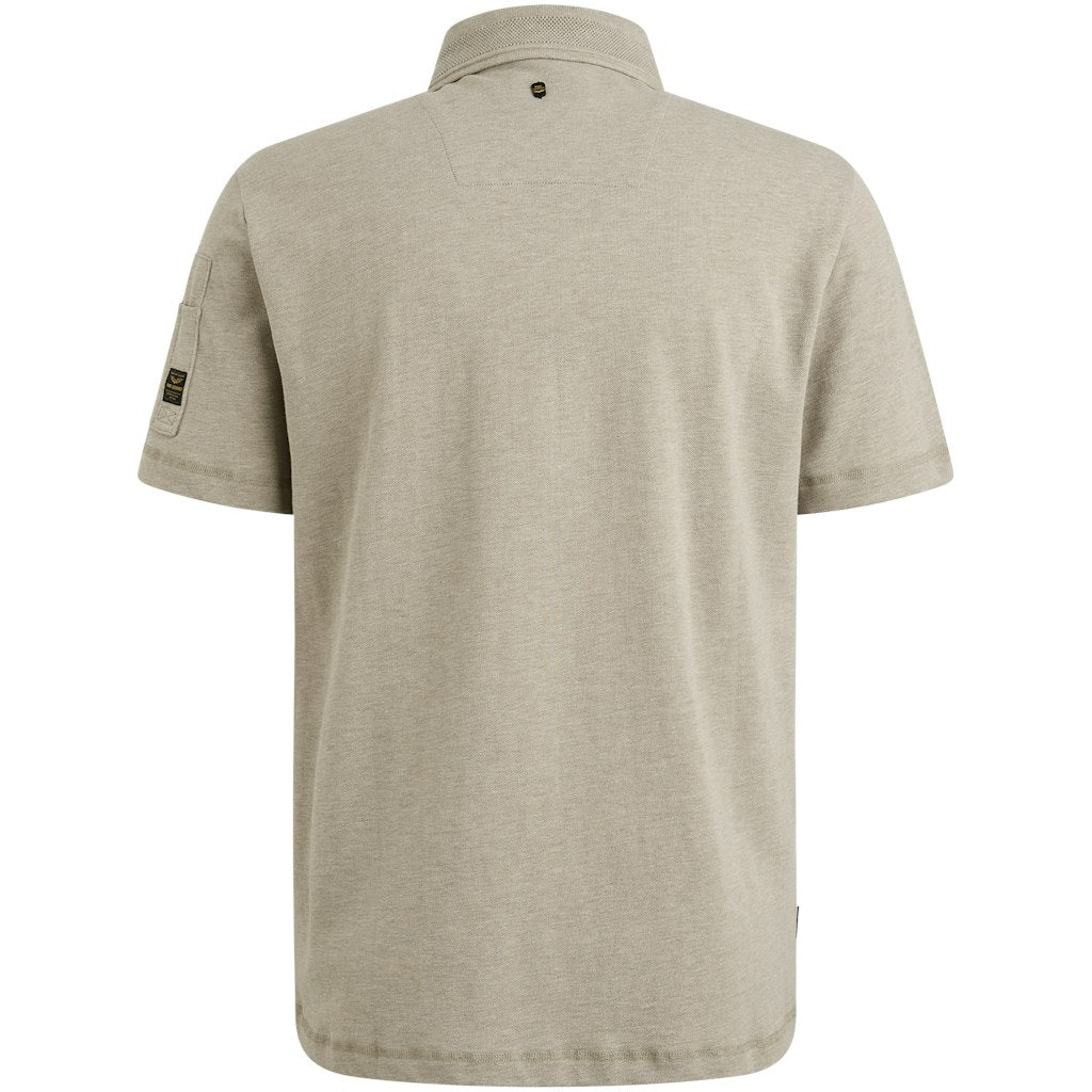 Short Sleeve Polo Pique  Melange - Zand