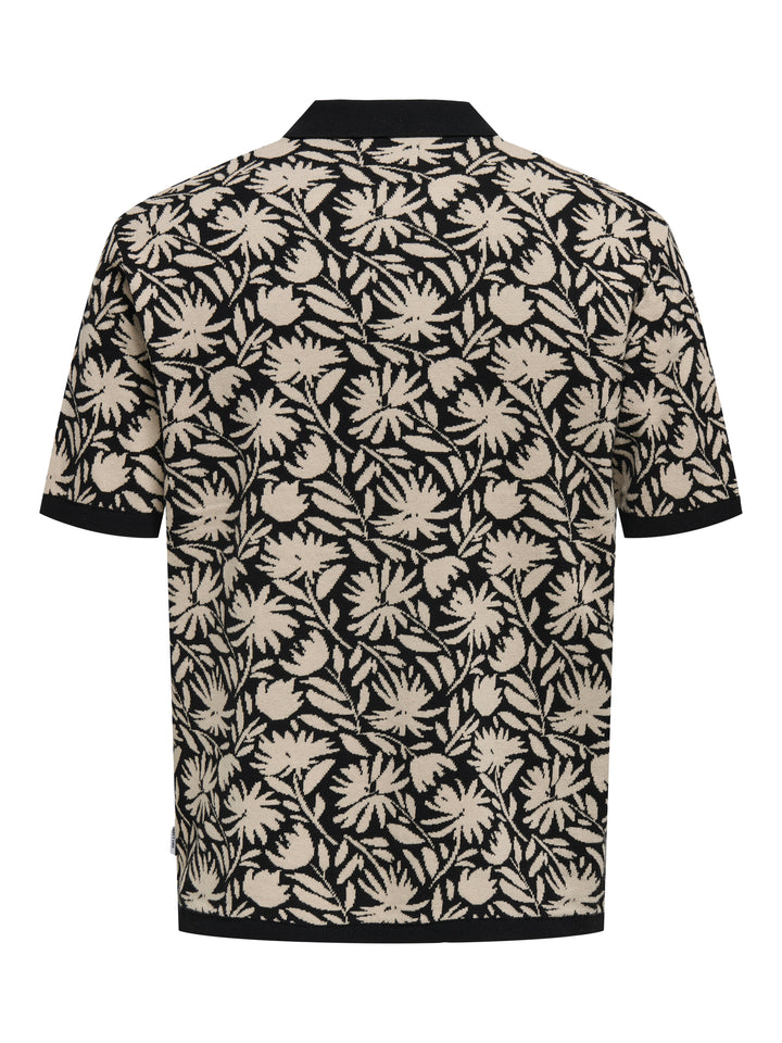 Onsjeremy Reg 12 Ss Polo Knit - Ecru Dessin