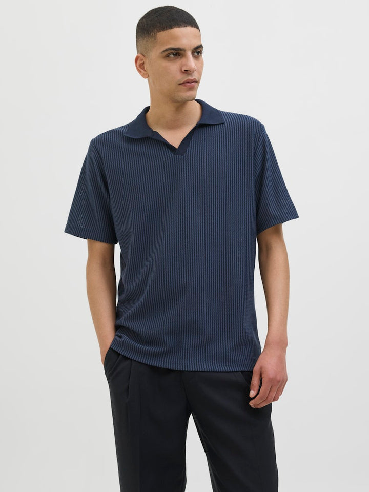 Jprkash Ss Polo - Blauw Dessin