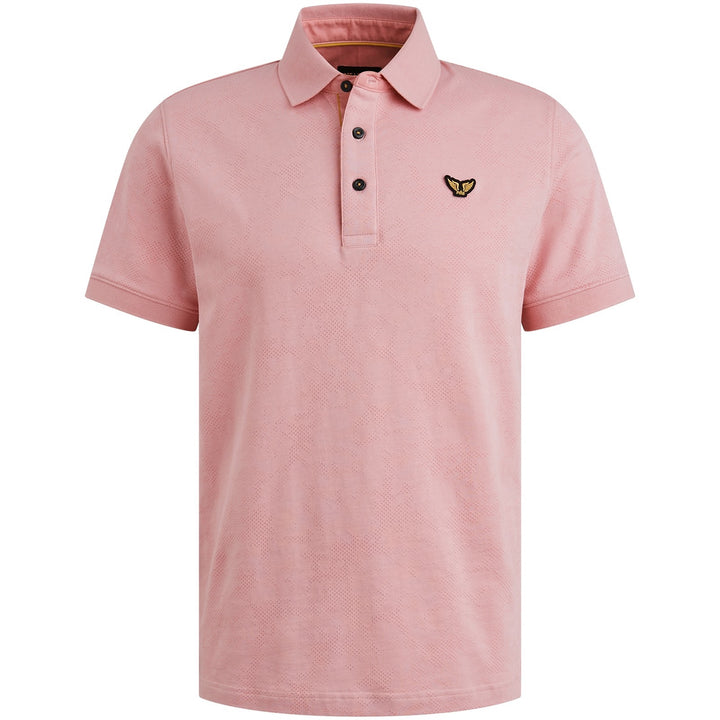 Short Sleeve Polo Fine Pique Aop - Mauve