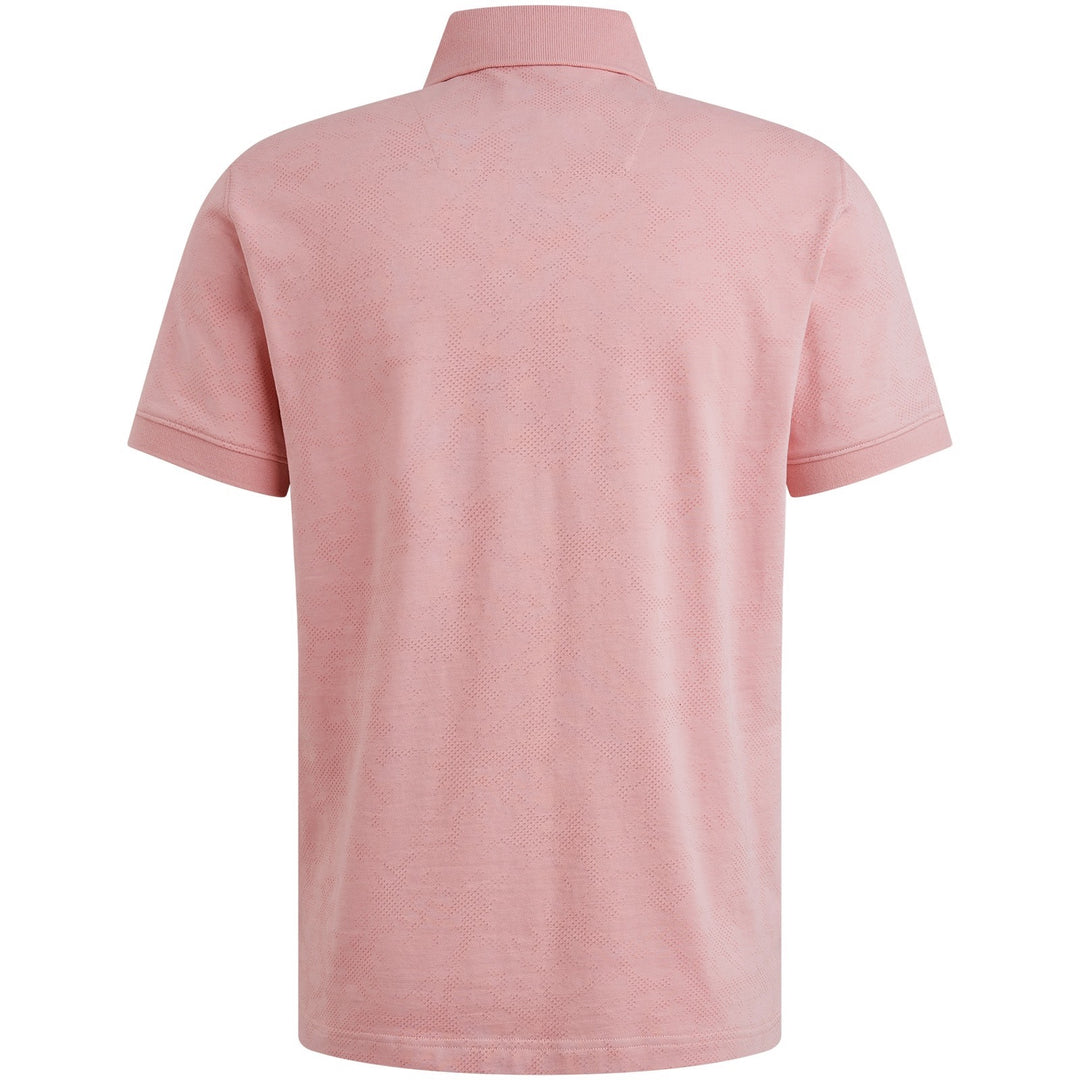 Short Sleeve Polo Fine Pique Aop - Mauve
