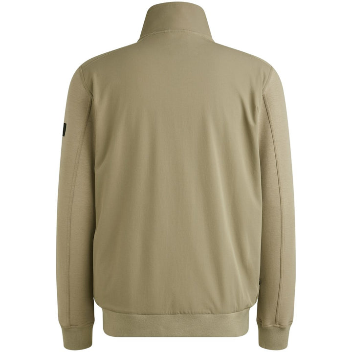 Zip Jacket Interlock Mix Nylon - Olijf