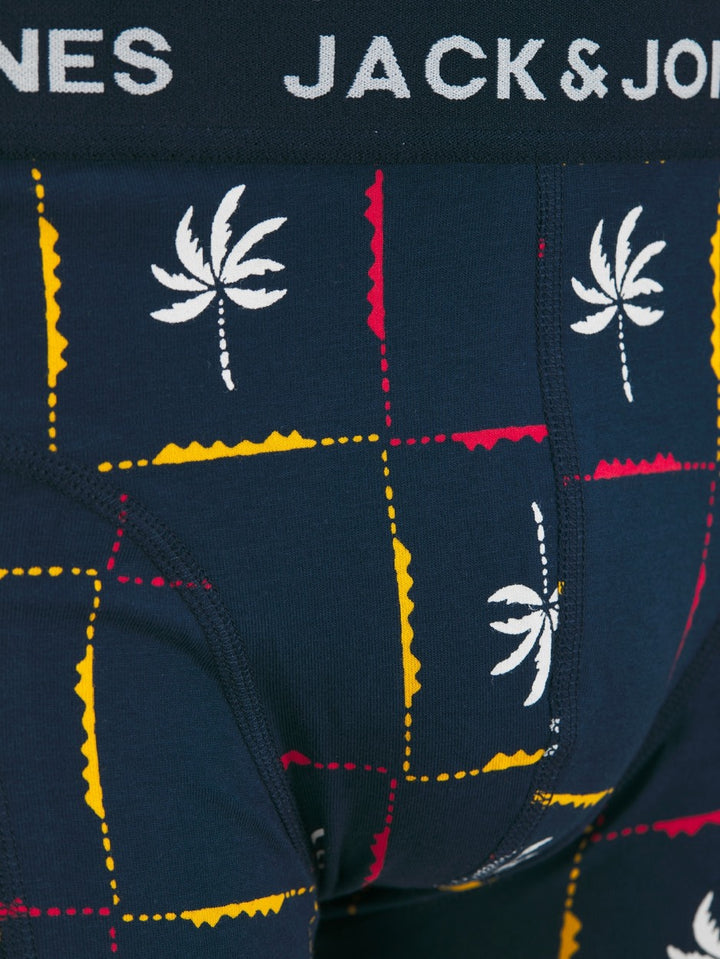 Jacpalm Trunks 3-pack - Zwart Dessin