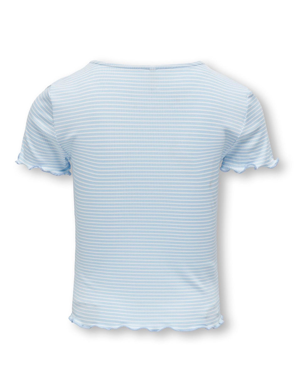 Kogwilma Life Short Rib Top - Blauw Dessin