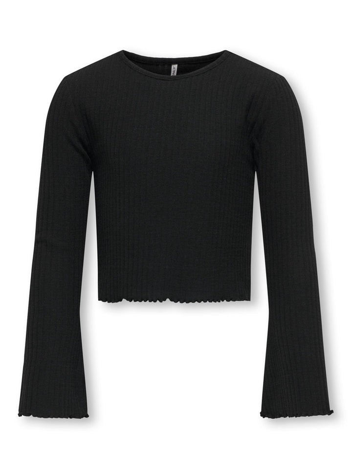 Kognella L/s Flared Sleeve Top Jrs - Zwart