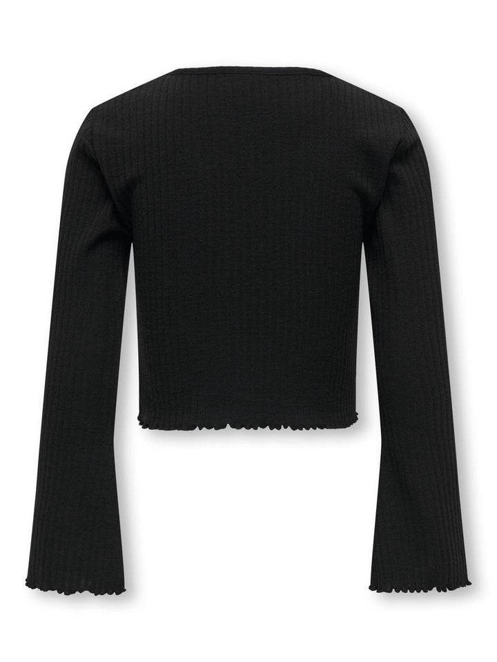 Kognella L/s Flared Sleeve Top Jrs - Zwart