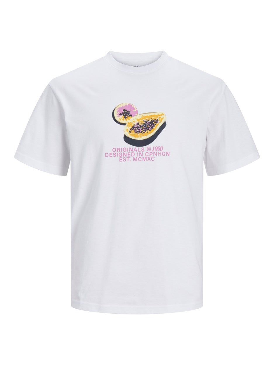Jortampa Aop Branding Tee Ss Crew J - Wit