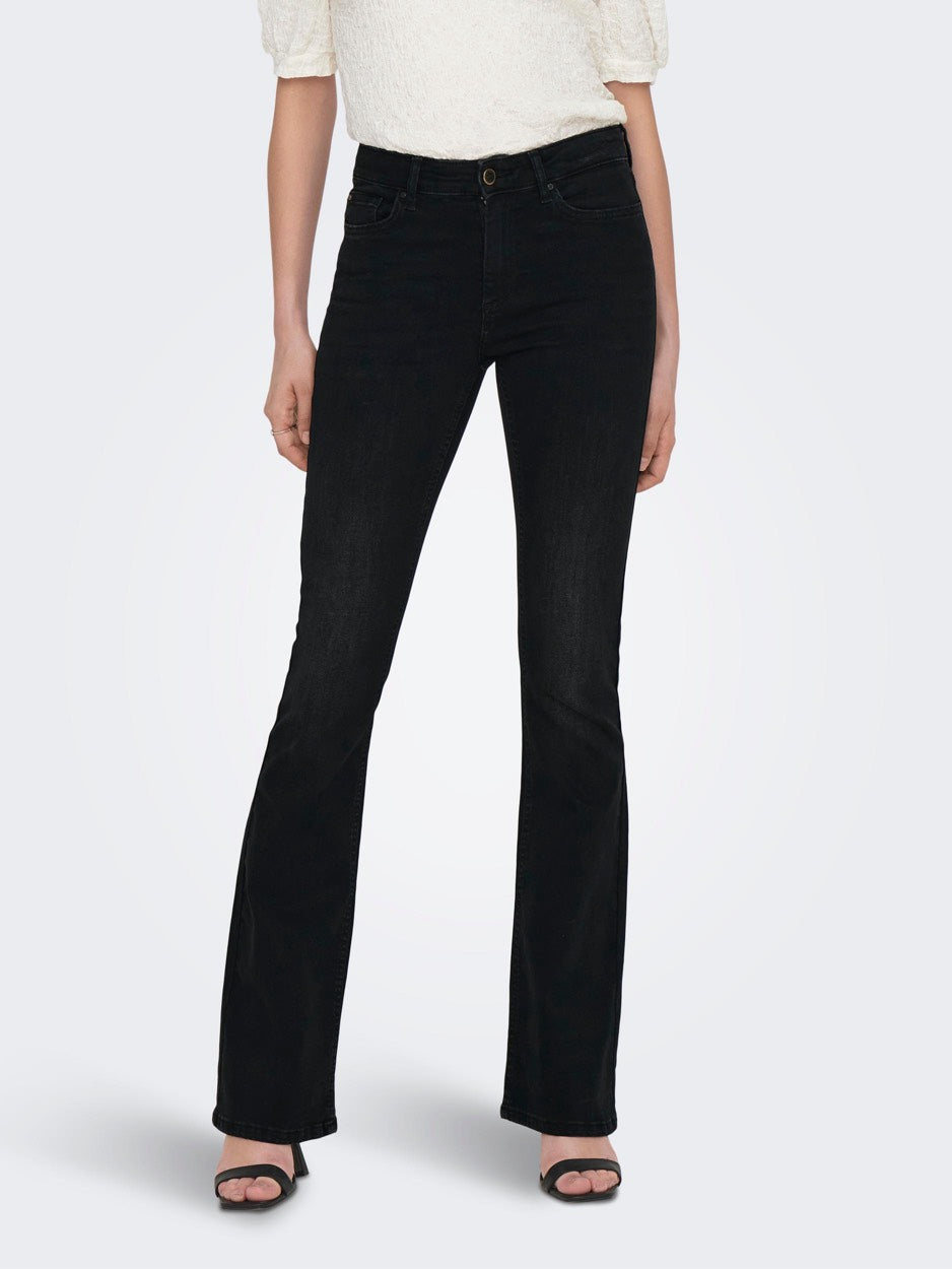 Onlblush Mid Flared Dnm Ta - Black Denim