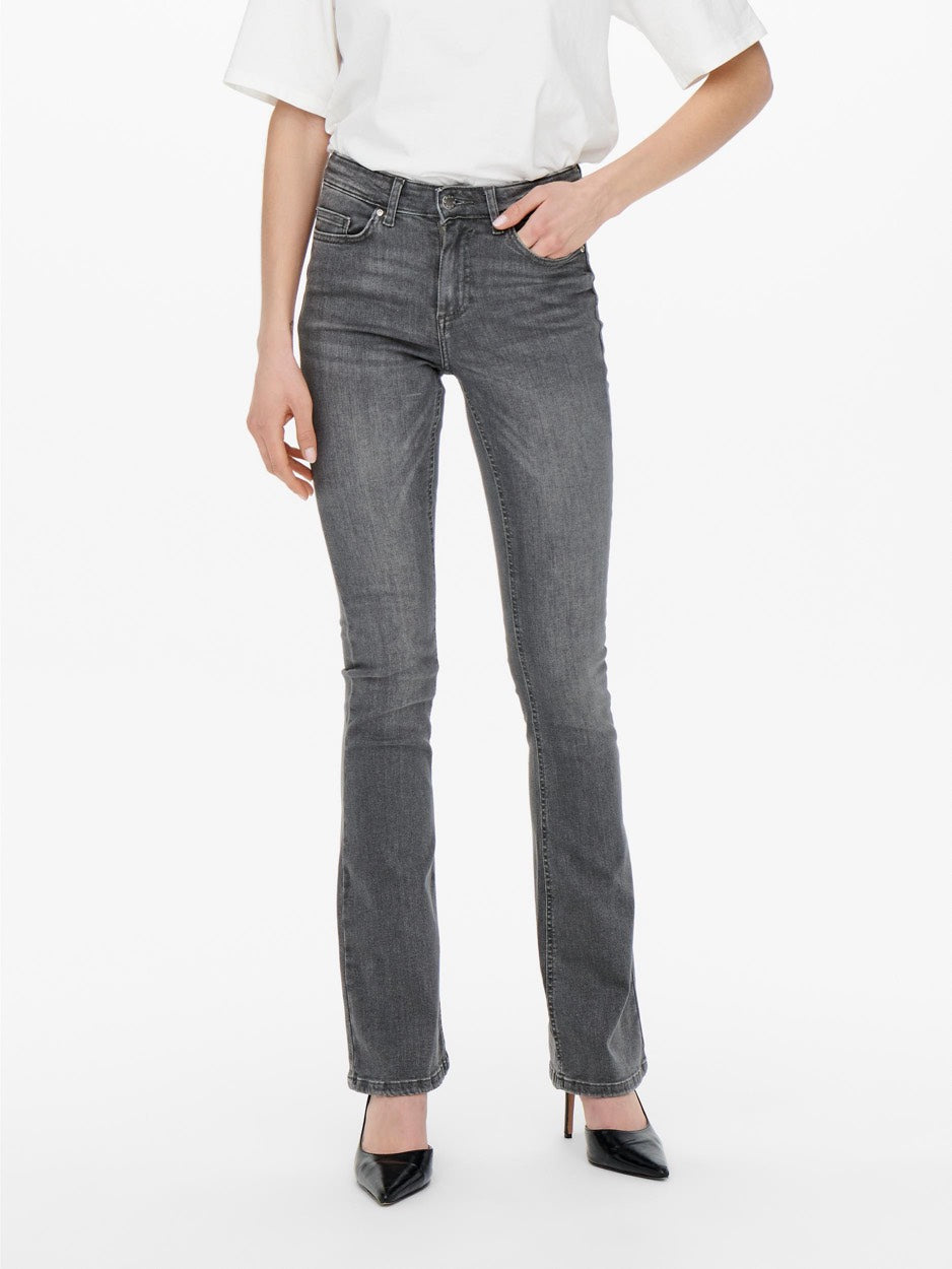 Onlblush Life Mid Flared Tai0918 - Grey Denim