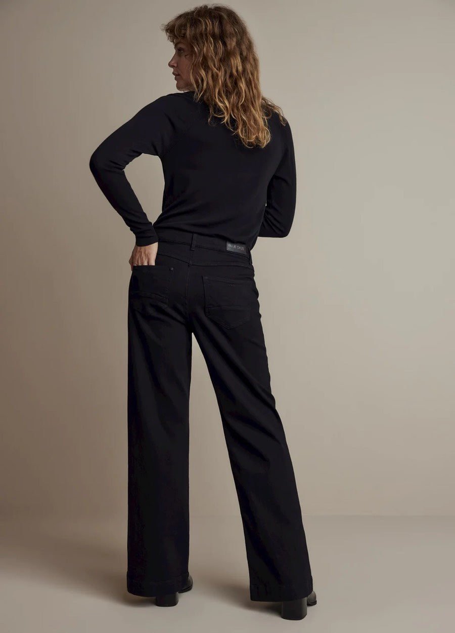 25years: Alya Wide Leg Jeans Black Black Reaction Denim - Black Denim