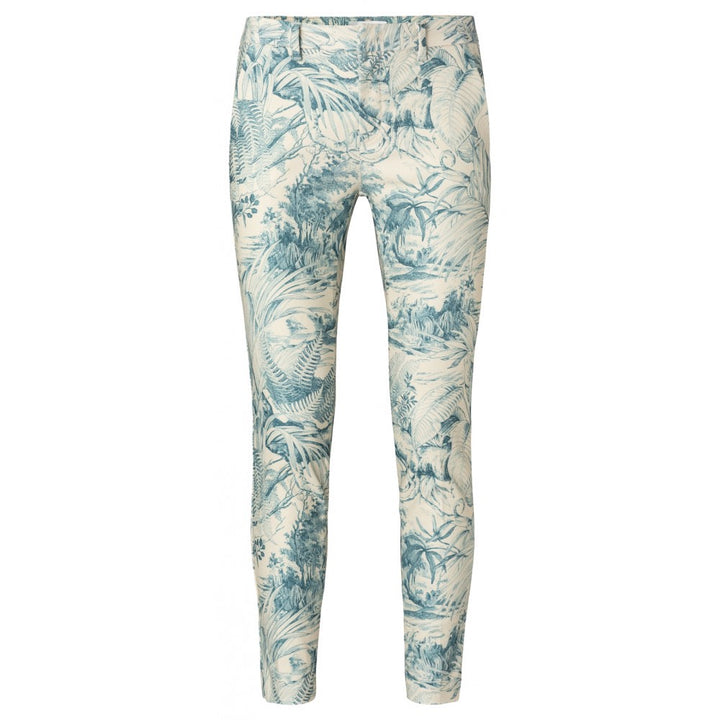 Printed Stretch Trousers - Blauw Dessin