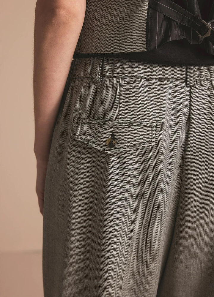 Trousers Herringbone - Grijs Dessin