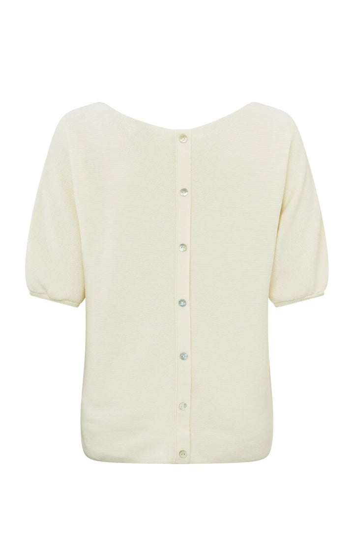 Sweater With Short Sleeves - Ecru