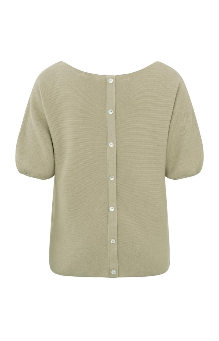 Sweater With Short Sleeves - Olijf