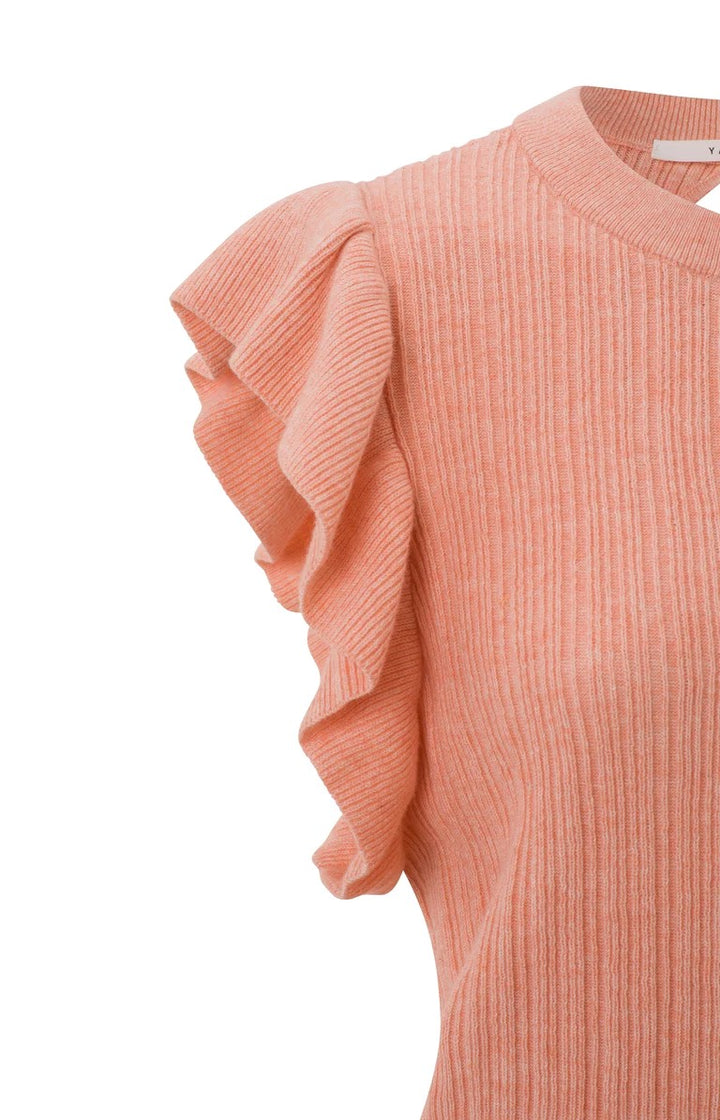Ruffle Sleeve Sweater - Zalm/peach