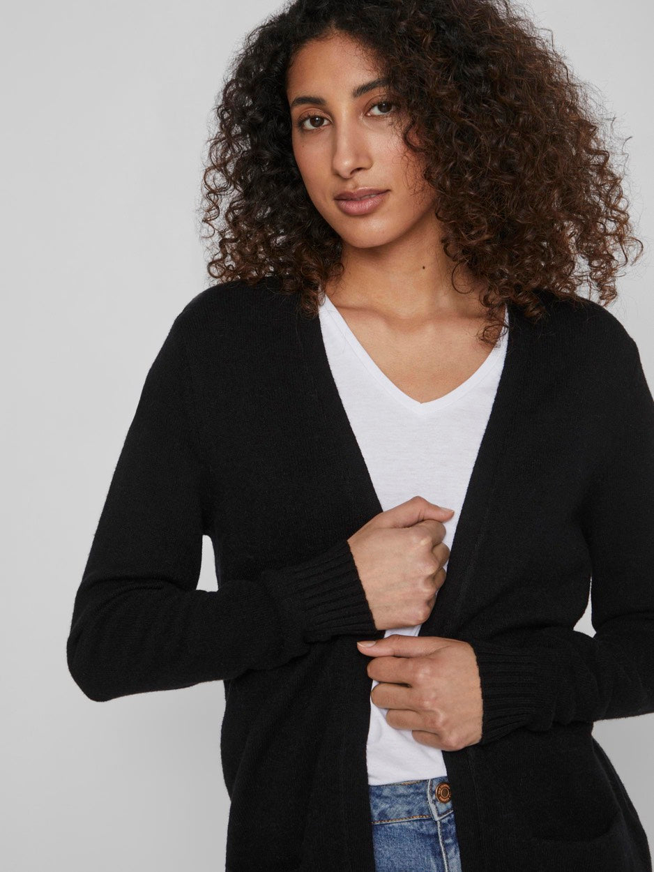 Viril Open L/s Knit Cardigan - Noos - Zwart