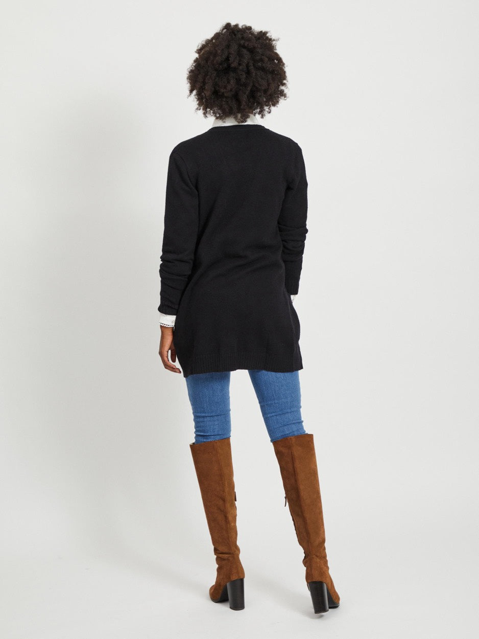 Viril Open L/s Knit Cardigan - Noos - Zwart