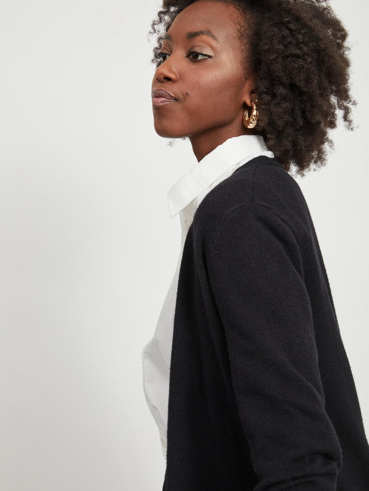 Viril Open L/s Knit Cardigan - Noos - Zwart