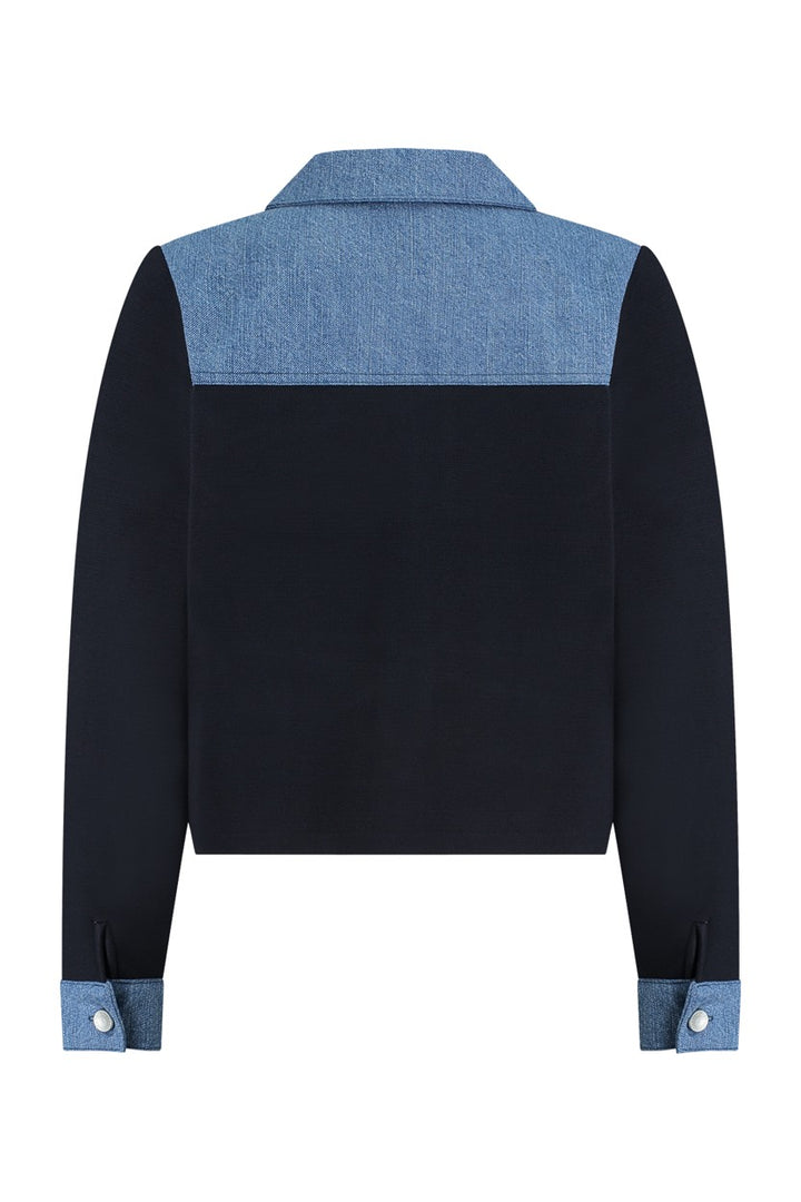 Felicia Denim Knit Jacket - Blue Denim