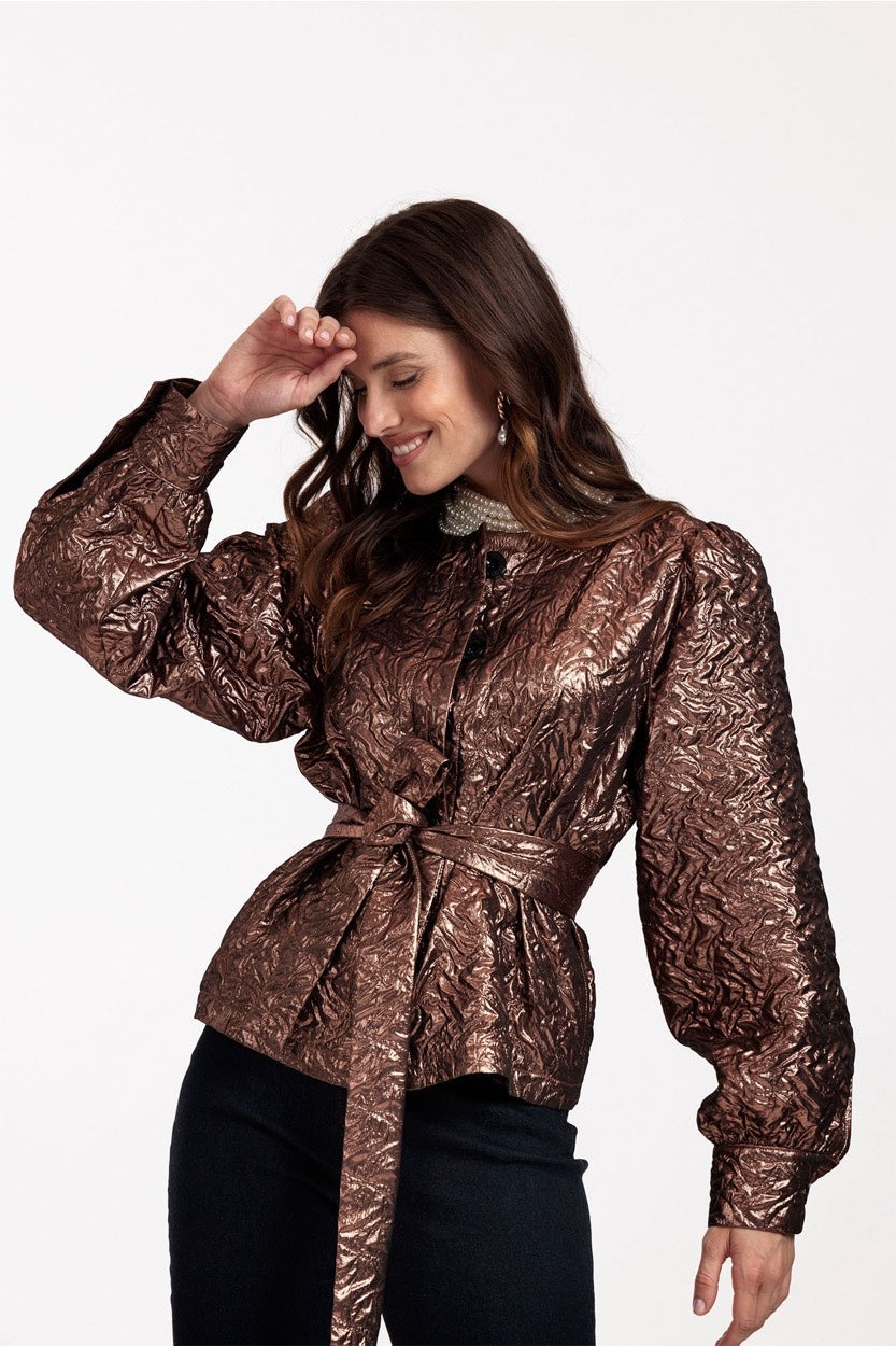 Pam Shiny Jacket - Bronskleurig